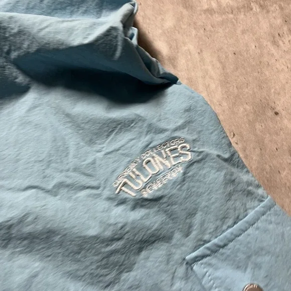 Tulones Mens Track Pants Size Large Baggy Flare Y2K Blue Windbreaker Street - Picture 5 of 10